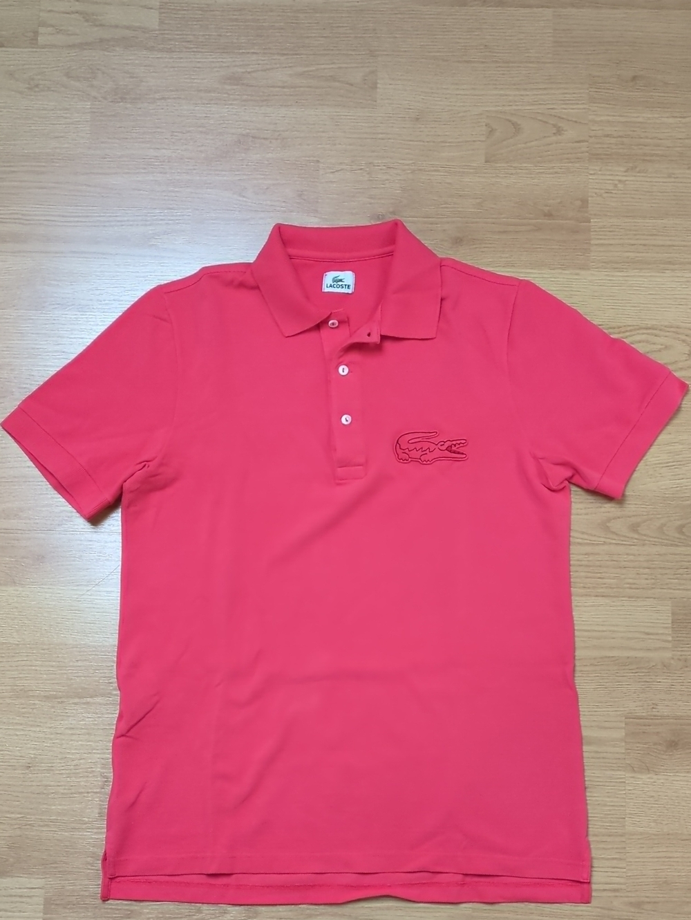 Lacoste Men's Coral Pink Polo Shirt Size 4
